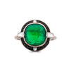 Cartier Signed Art Deco Colombian Emerald Onyx & Diamond Platinum Ring
