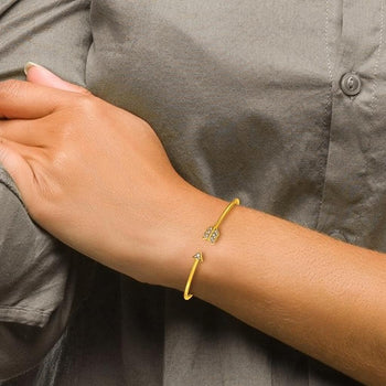 Diamond Arrow Cuff Bangle Bracelet 14K Gold – Assay Jewelers
