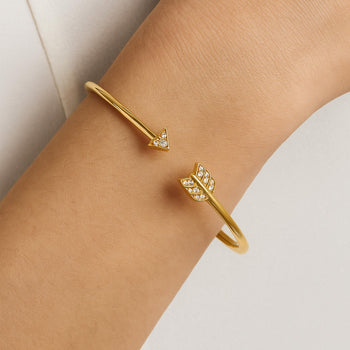 Diamond Arrow Cuff Bangle Bracelet 14K Gold – Assay Jewelers