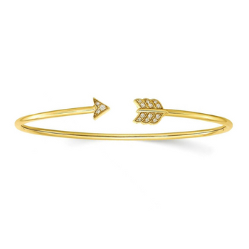 Diamond Arrow Cuff Bangle Bracelet 14K Gold – Assay Jewelers