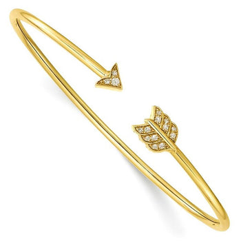 Diamond Arrow Cuff Bangle Bracelet 14K Gold – Assay Jewelers