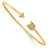 Diamond Arrow Cuff Bangle Bracelet 14K Gold