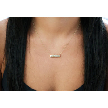 ダイヤモンドバーPendantケーブルチェーンネックレス 14Kイエローゴールド 0.75カラット – Assay Jewelers