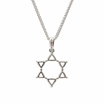 Diamond Star of David Pendant 18K White Gold Necklace – Assay Jewelers