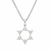 Diamond Star of David Pendant 18K White Gold Necklace
