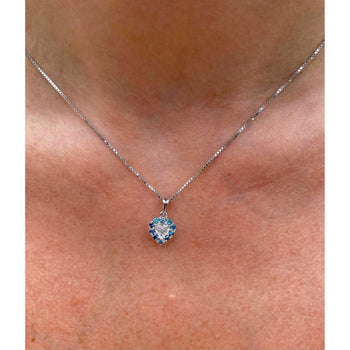Fancy Blue and White Diamond Heart Shape Pendant in 14k white gold – Assay Jewelers