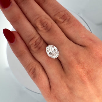 GIA 4.02 Carat Oval Cut Diamond E/VS2 Three Stone Half Moon Sidestone Ring – Assay Jewelers