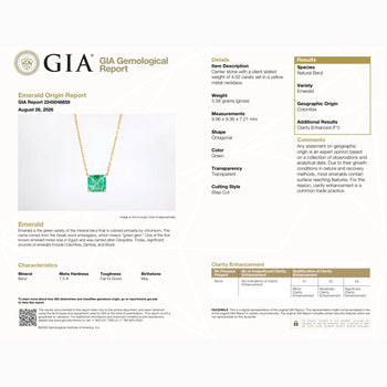 GIA 4.02 Ct Colombian Emerald Solitaire Floating 18K Gold Pendant Necklace – Assay Jewelers