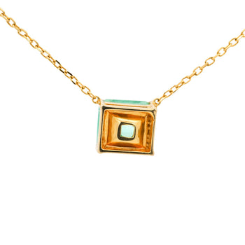 GIA 4.02 Ct Colombian Emerald Solitaire Floating 18K Gold Pendant Necklace – Assay Jewelers