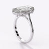 GIA 6.16 Carat Emerald Cut Diamond and Trapezoid Three Stone Engagement Ring
