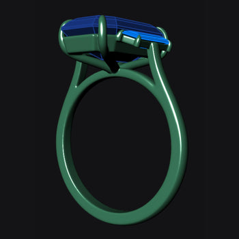 GIA 6.16 Carat Emerald Cut Diamond and Trapezoid Three Stone Engagement Ring – Assay Jewelers