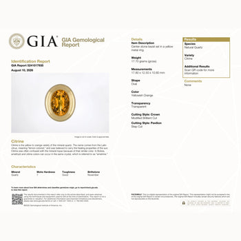 GIA Cert. 11 Carat Oval Citrine Bezel 14K Gold Cocktail Ring – Assay Jewelers