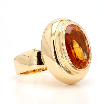 GIA Cert. 11 Carat Oval Citrine Bezel 14K Gold Cocktail Ring – Assay Jewelers