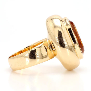 GIA Cert. 11 Carat Oval Citrine Bezel 14K Gold Cocktail Ring – Assay Jewelers