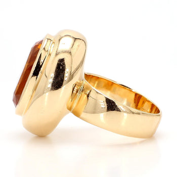 GIA Cert. 11 Carat Oval Citrine Bezel 14K Gold Cocktail Ring – Assay Jewelers