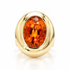 GIA Cert. 11 Carat Oval Citrine Bezel 14K Gold Cocktail Ring
