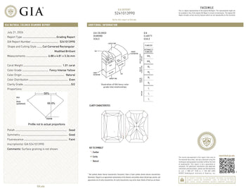 GIA Cert. 1.01 Carat Fancy Intense Yellow Radiant Diamond Pave Set Split Ring – Assay Jewelers