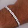 GIA Cert. 22 Carat Emerald & Round Lab Diamond Tennis Bracelet 18K White