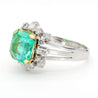 GIA Cert. 2.59 Carat Colombian Emerald & Diamond Platinum Gold Cocktail Ring