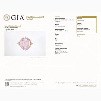 GIA Cert. 8.5 Carat Morganite & Diamond 18k Rose Gold Cocktail Jacket Ring – Assay Jewelers