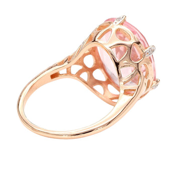 GIA Cert. 8.5 Carat Morganite & Diamond 18k Rose Gold Cocktail Jacket Ring – Assay Jewelers