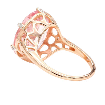 GIA Cert. 8.5 Carat Morganite & Diamond 18k Rose Gold Cocktail Jacket Ring – Assay Jewelers