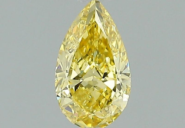 GIA Certified 0.81 Carat Fancy Vivid Yellow Pear Cut Loose Natural Diamond