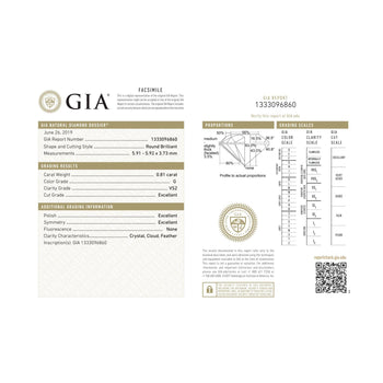 GIA認定 0.81カラット G/VS2 ラウンドカットダイヤモンドのエンゲージメントRing – Assay Jewelers