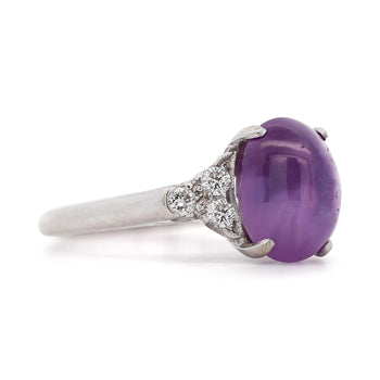 GIA Certified 10 Carat No Heat Pink Star Sapphire White Gold Cocktail Ring – Assay Jewelers
