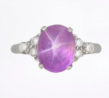 GIA Certified 10 Carat No Heat Pink Star Sapphire White Gold Cocktail Ring – Assay Jewelers