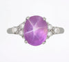 GIA Certified 10 Carat No Heat Pink Star Sapphire White Gold Cocktail Ring