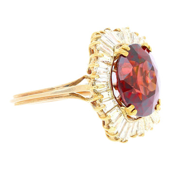 GIA Certified 10.40 Carat Red Zircon & Diamond Ballerina Cocktail Ring – Assay Jewelers
