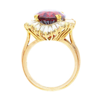 GIA Certified 10.40 Carat Red Zircon & Diamond Ballerina Cocktail Ring – Assay Jewelers