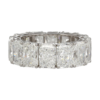 GIA Certified 15.01 Carat Radiant Cut Lab Diamond 18K White Gold Eternity Band – Assay Jewelers