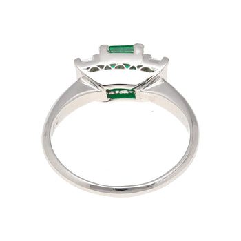 GIA Certified 1.07 Carat Square-Cut Emerald & Diamond 3 Stone Platinum Ring – Assay Jewelers