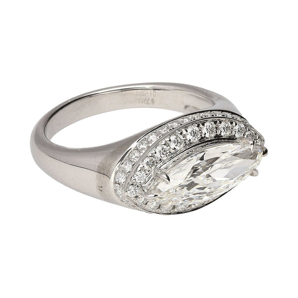 GIA Certified 1.5 Carat Marquise Cut Diamond Men's Pinky Ring