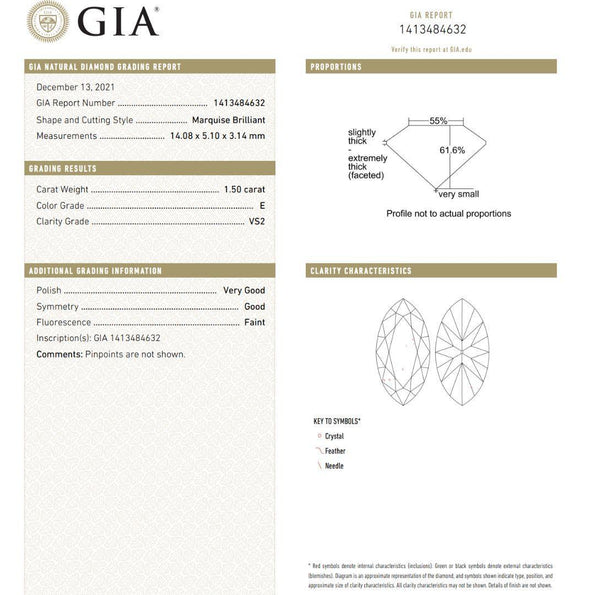 GIA Certified 1.5 Carat Marquise Cut Diamond Men's Pinky Ring