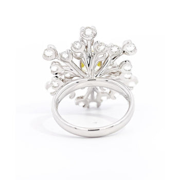 Ring Snowflake con diamante briolette Fancy Greenish Yellow da 1,52 carati certificato GIA – Assay Jewelers