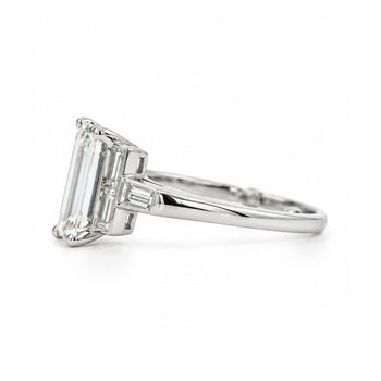 GIA Certified 1.56 Carat Long Emerald Cut Diamond Vintage Art Deco Platinum Ring – Assay Jewelers