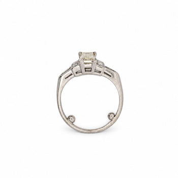 GIA Certified 1.56 Carat Long Emerald Cut Diamond Vintage Art Deco Platinum Ring – Assay Jewelers