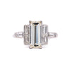 GIA Certified 1.56 Carat Long Emerald Cut Diamond Vintage Art Deco Platinum Ring