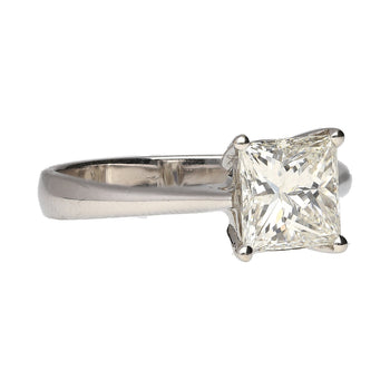 Diamante taglio princess certificato GIA da 1,64 carati in montatura Tiffany in oro bianco 18K Ring – Assay Jewelers