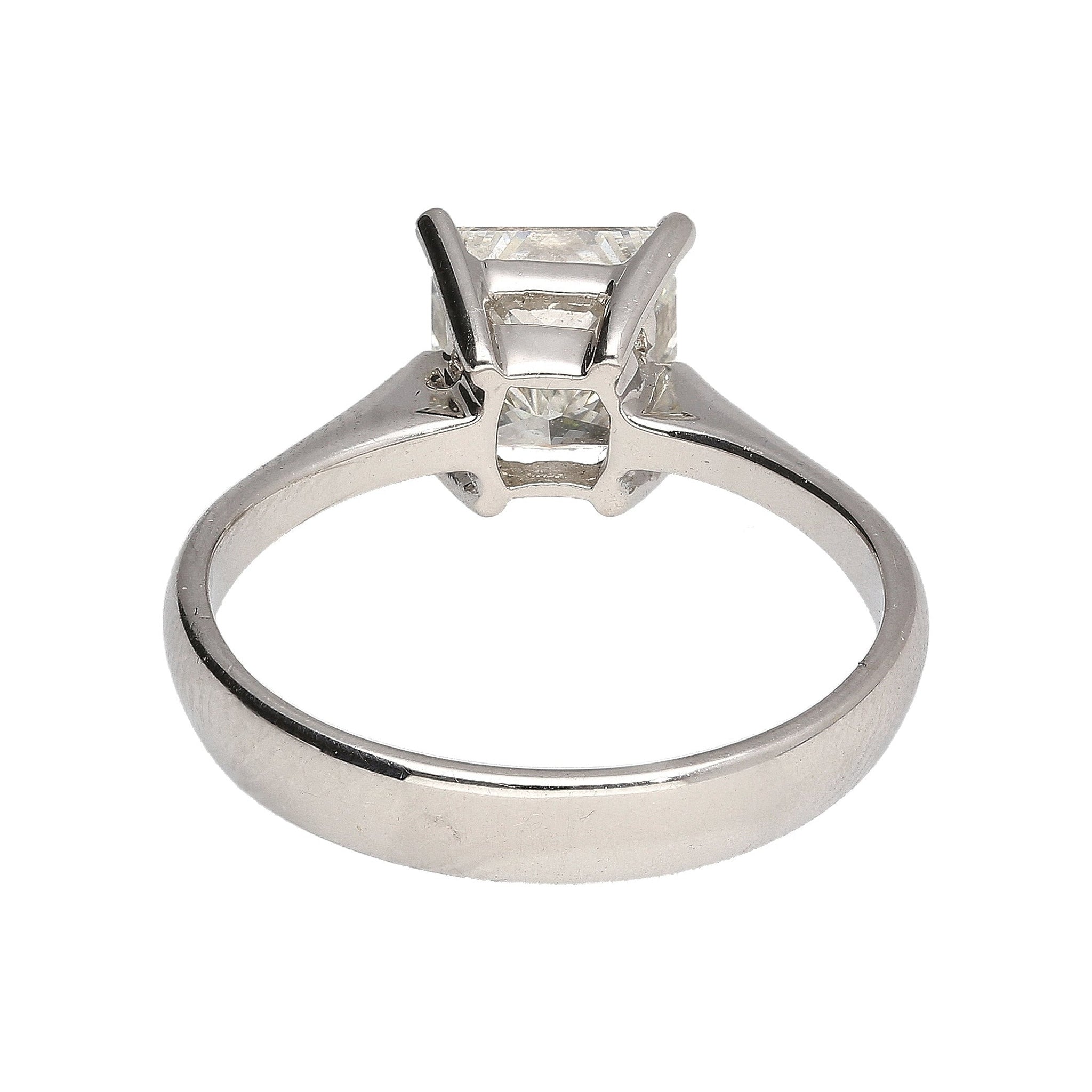 GIA Certified 1.64 Carat Princess Cut Diamond In Tiffany Setting 18K White Gold Ring