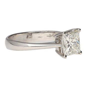 Diamante taglio princess certificato GIA da 1,64 carati in montatura Tiffany in oro bianco 18K Ring – Assay Jewelers
