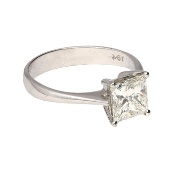 Diamante taglio princess certificato GIA da 1,64 carati in montatura Tiffany in oro bianco 18K Ring – Assay Jewelers