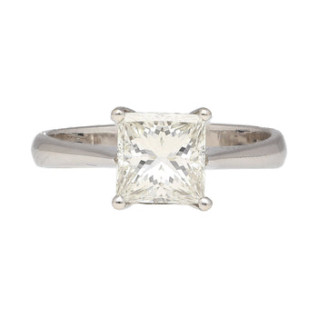Diamante taglio princess certificato GIA da 1,64 carati in montatura Tiffany in oro bianco 18K Ring – Assay Jewelers
