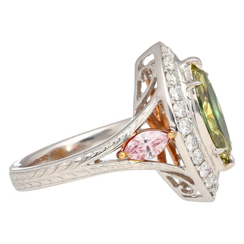Ring certificato GIA con diamante taglio marquise da 1.92 carat, marrone verdastro giallo – Assay Jewelers