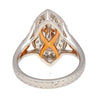 GIA Certified 1.92 carat Brownish Greenish Yellow Marquise Cut Diamond Ring