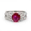 GIA Certified 2 Carat Burma Ruby Diamond Platinum Cocktail Ring