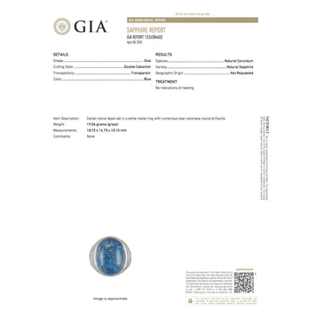 GIA Certified 26 Carat Cabochon-Cut Blue Sapphire Cocktail Ring – Assay Jewelers